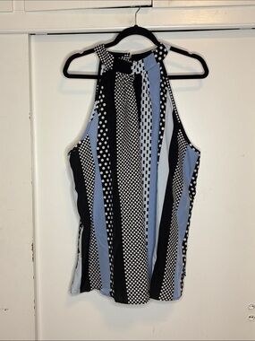SHEIN Black and Light Blue Halter Neck Camisole